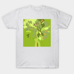 Tree, spring leaf green yellow fiber art textile photography mixed media digital T-Shirt
